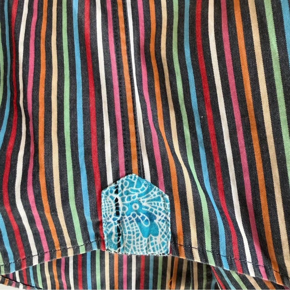 Visconti Men’s Multicolor Striped Button Down Shirt Long Sleeve Large - Picture 9 of 10